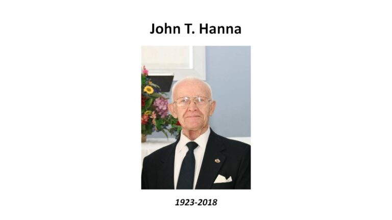 John T Hanna 1923-2018